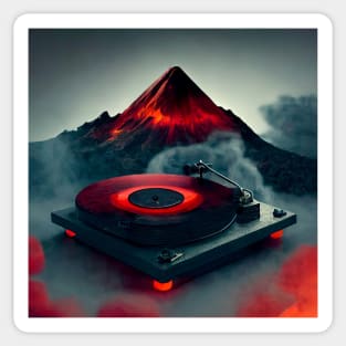 Turntable Under a Volcano Sticker